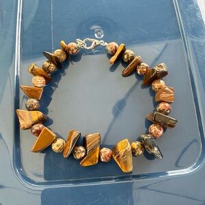 Chic Tiger's Eye and Jasper Bracelet